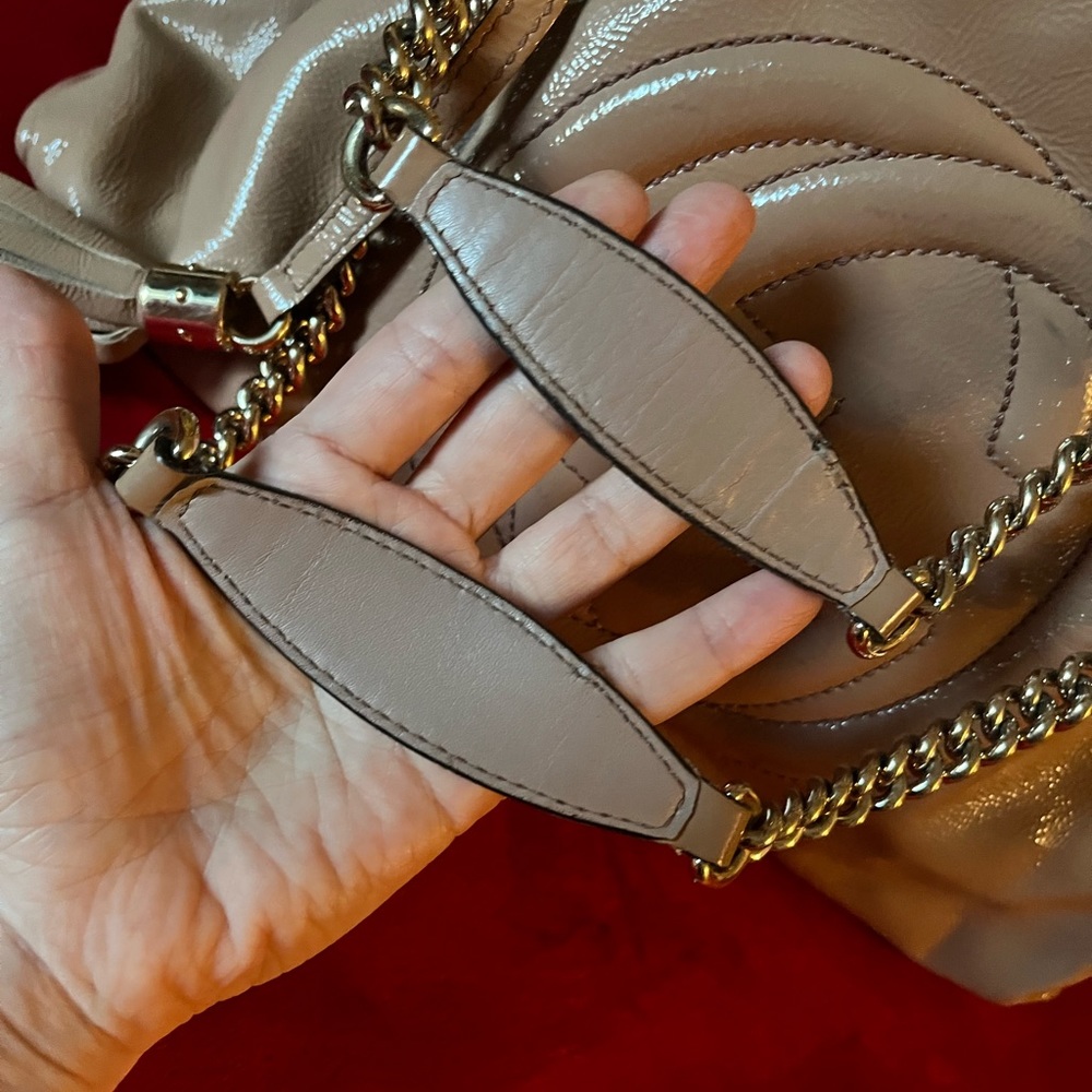 Gucci Soho Chain Bag Patent Blush Nude Beige Tan - Picture 8 of 13